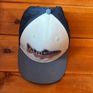 Patagonia Light Gray & Navy Mesh Logo Trucker Hat